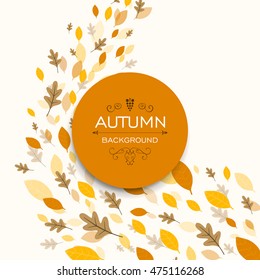 Vector Illustration of an Autumn Design with Autumnal Leaves