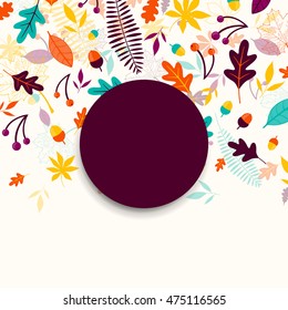 Vector Illustration of an Autumn Design with Autumnal Leaves
