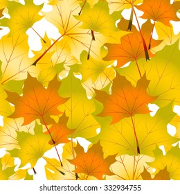 Vector Illustration of an Autumn Design with border and leaves background
