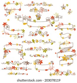 Vector Illustration of Autumn Design Elements