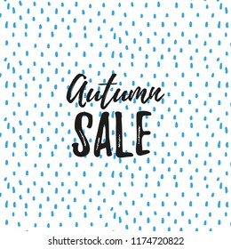 Vector illustration, Autumn   design with  simple background. Autumn sale text.