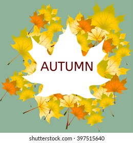 Vector Illustration of an Autumn Design with text border