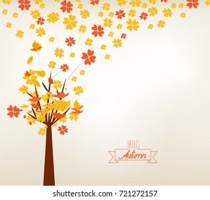 Vector Illustration of an Autumn Design. Autumn tree background