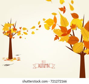Vector Illustration of an Autumn Design. Autumn tree background