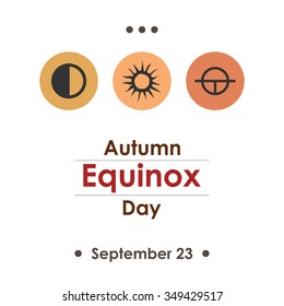 Vector illustration for autumn equinox day in september poster design on white background