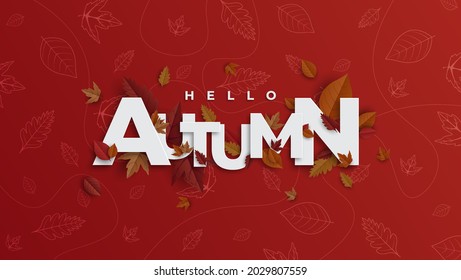 Ilustración vectorial Hojas otoñales cayendo. Follaje otoñal y vuelo de hojas. Diseño otoñal. Plantillas para carteles, pancartas, volantes, presentaciones, informes