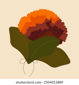 Ilustración vectorial. Flor de otoño, elemento de diseño, pegatina. Vector aislado. Diseño moderno.