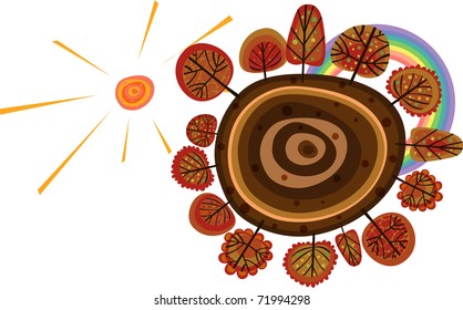 Vector illustration of autumn forest.