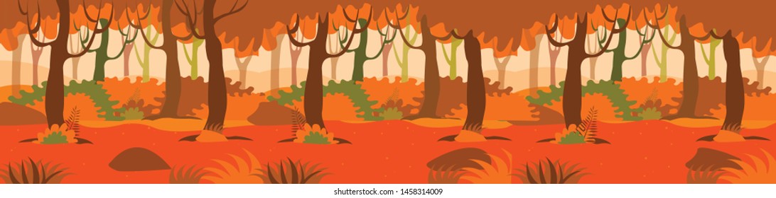 Vector illustration of an autumn forest background