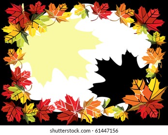 vector illustration of autumn frame