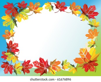 vector illustration of autumn frame