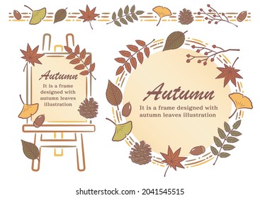 Vector illustration autumn frameset material
