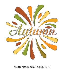 Vector illustration. Autumn with hand drawn outlines