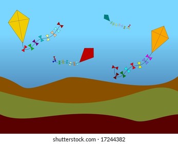 Vector Illustration - Autumn Kites
