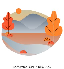 Vector illustration of an autumn landscape.