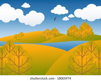Vector illustration - autumn landscape