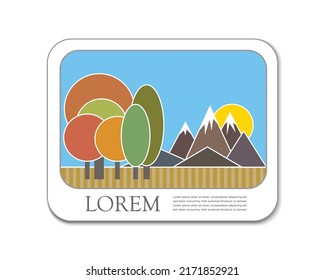 Vector illustration of autumn landscape icon