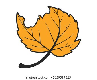 Ilustración vectorial de una hoja de otoño