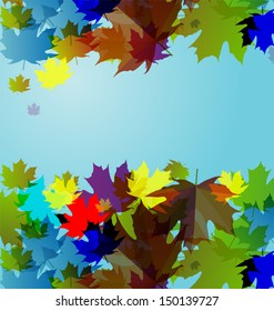vector illustration of 	autumn leaf background