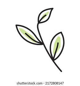 vector illustration of autumn leaf in doodle style
