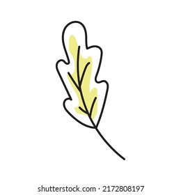 ilustración vectorial de la hoja de otoño en estilo doodle