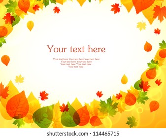 Vector illustration of Autumn leafs back