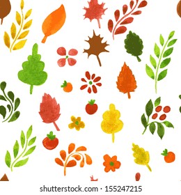 Vector illustration of Autumn leafs pattern