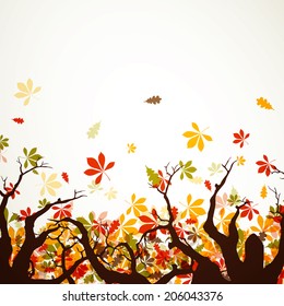 Vector Illustration of Autumn Leaves