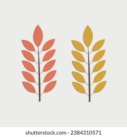 Vector illustration of autumn leaves in flat style