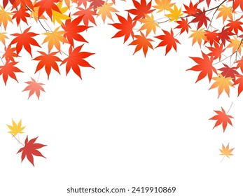 Vector illustration of autumn leaves frame