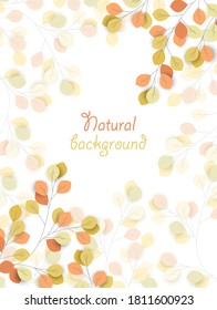 Vector illustration of autumn leaves on white background. Colorful autumn