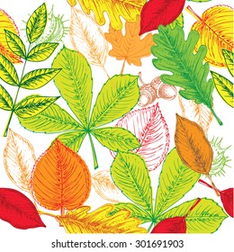 The vector illustration "autumn leaves pattern" for design