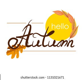 Vector illustration for autumn with lettering and autumn leaves