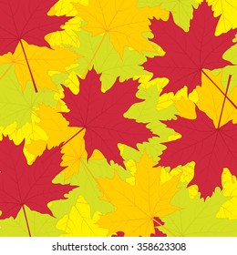 Vector illustration of autumn maple leaves