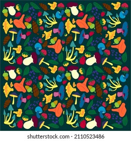 Vector illustration of the autumn pattern. Background on the theme of autumn.