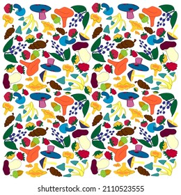 Vector illustration of the autumn pattern. Background on the theme of autumn.