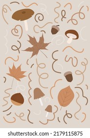 Vector illustration of autumn plants.