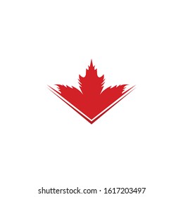 Vector illustration of autumn red maple leaves with white background