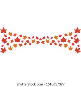 Vector illustration of autumn red, orange and yellow maple leaves on white background. Template for greeting card, poster, promotion, flyer, advertising, personal or company logo.