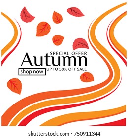 Vector Illustration Autumn Sale Background