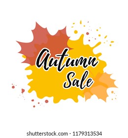 Vector illustration of Autumn Sale banner. Sale banner. Clearance design, sale, discount, marketing price tag. EPS 10