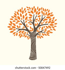 vector illustration of an autumn tree