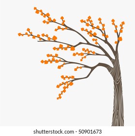 A vector illustration of an autumn tree