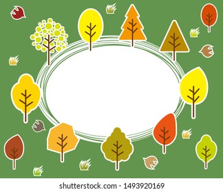 vector illustration. Autumn tree. 
Cute bird. message card .