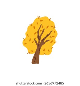 Ilustração vetorial da árvore de outono. Perfeito para decorar cartões, cartazes, embalagem e marca sazonal.