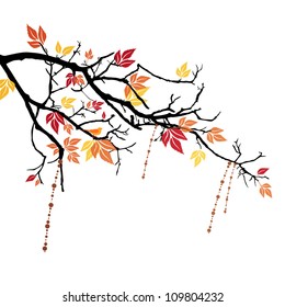 Vector illustration of an autumnal branch