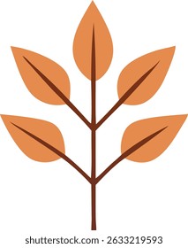 Vector illustration of an autumnal branch with leaves