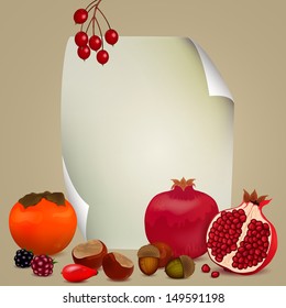 Vector Illustration of Autumnal Nature Elements