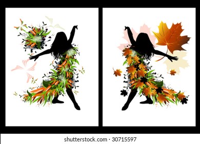 vector illustration of autumn-summer