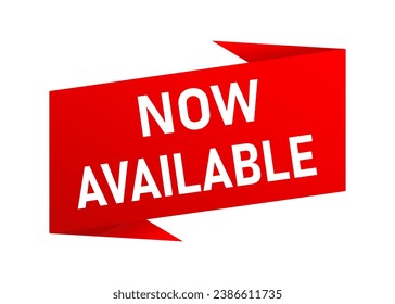 Vector illustration available now red banner